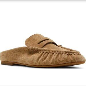 Steve Madden Rafe Penny Loafer Mules size 8.5 Suede Tan